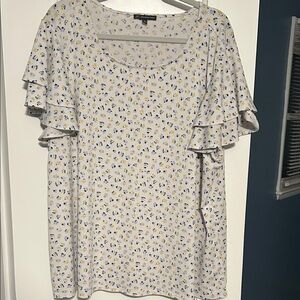 Adrianna Papell Floral Short Sleeve Top